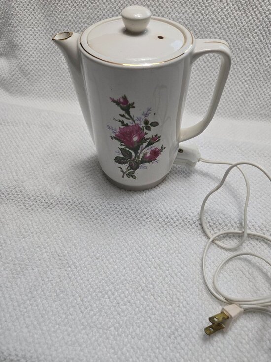 Other - VINTAGE FLORAL ELECTRIC CERAMIC TEA POT